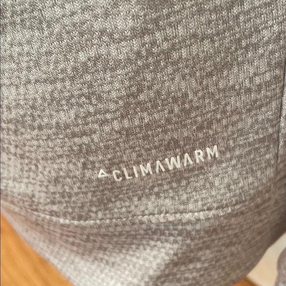 Adidas Women's Light Gray Hoodie with Blue Logo Climawarm Size Medium Lined EUC - Picture 6 of 12